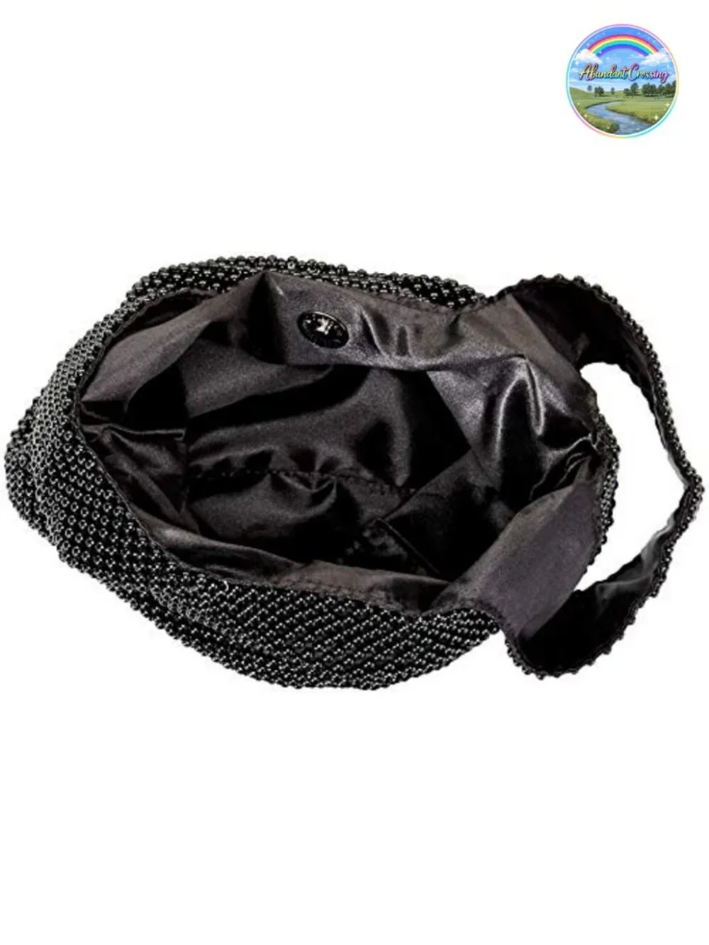 Women's Mesh Pouch Evening Bag with Ring Handle & Magnetic Snap Clutch